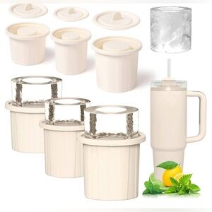 NWT- Ice Cube Tray 20-40oz Cup, 3 Pcs Silicone Ice Cube Tray with Lid